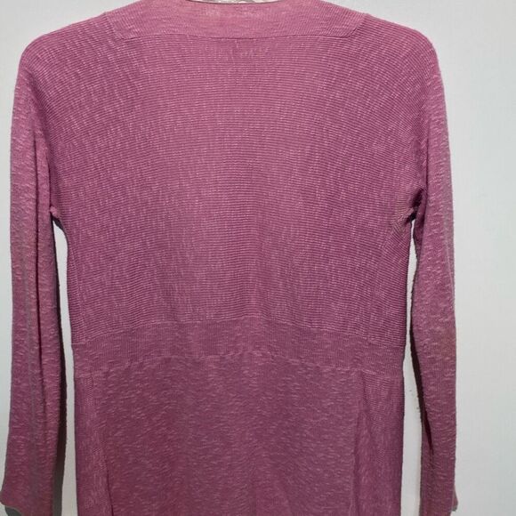 Eileen Fisher Women's Pink Linen Cotton Open Front Cardigan Sweater Small - Picture 6 of 8